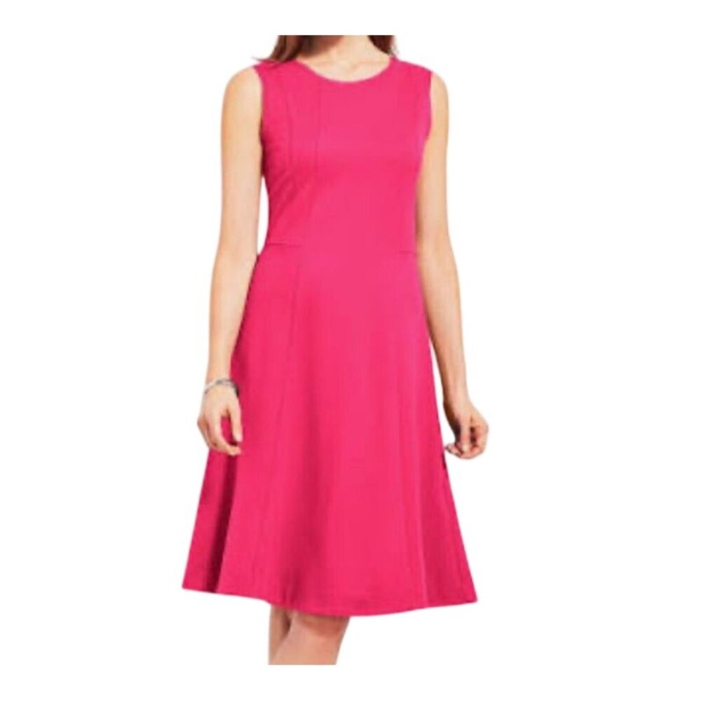 Talbots Tank‎ Dress 10 Pink Feminine Fit Flare Coquette Resort Preppy Classic